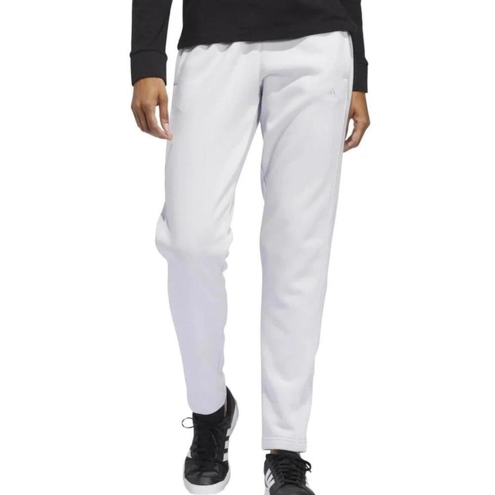 adidas Womens Relaxed Fit Tapered Legs Fleece Pant, Dash Gray, Size. S.  BA